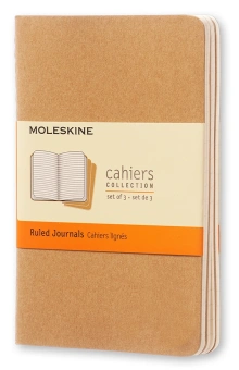 Блокнот Moleskine CAHIER JOURNAL QP411 Pocket 90x140мм обложка картон 64стр. линейка бежевый (3шт) - купить недорого с доставкой в интернет-магазине