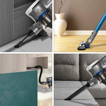 Пылесос ручной Kitfort КТ-541-1 120Вт синий/серый - купить недорого с доставкой в интернет-магазине