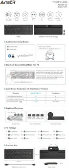 Клавиатура A4Tech Fstyler FBK23 AS черный USB беспроводная BT/Radio (FBK23 AS) - купить недорого с доставкой в интернет-магазине