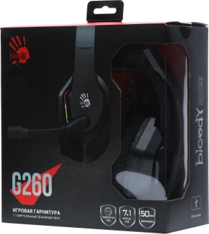 Наушники с микрофоном A4Tech Bloody G260 черный 2м мониторные USB оголовье (G260) - купить недорого с доставкой в интернет-магазине