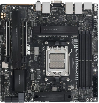Материнская плата Asus PRO WS B850M-ACE SE Socket AM5 AMD B850 mATX AC`97 8ch(7.1) 1x10G/1х2,5G/1xGigabit RAID+VGA+HDMI+DP - купить недорого с доставкой в интернет-магазине
