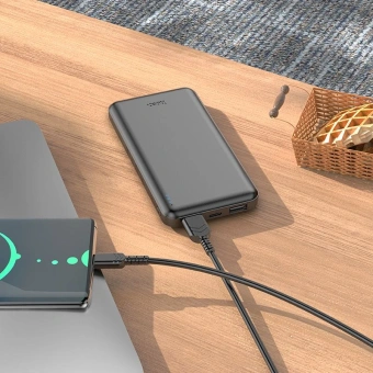 Мобильный аккумулятор Hoco J100 High-ranking 10000mAh 2.1A 2xUSB-A черный - купить недорого с доставкой в интернет-магазине
