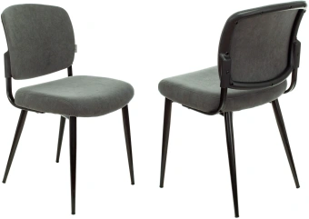 Стул для дома Бюрократ CH-K8_2 комплект 2шт серый Alfa 44 металл черный на ножках (CH-K8_1/GREY_2) - купить недорого с доставкой в интернет-магазине