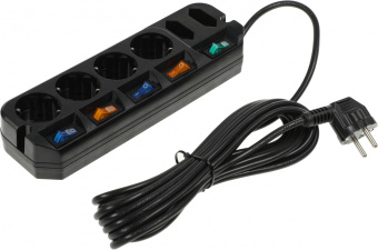 Сетевой удлинитель Most A10 5м (6 розеток) черный (коробка) - купить недорого с доставкой в интернет-магазине
