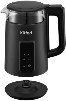 Чайник электрический Kitfort КТ-6714 1.7л. 2200Вт черный корпус: стекло/металл/пластик - купить недорого с доставкой в интернет-магазине
