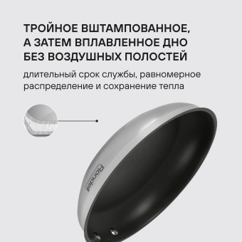 Сковорода Rondell Flamme RDS-1673 круглая 24см покрытие: Eclipse ручка несъемная (без крышки) стальной - купить недорого с доставкой в интернет-магазине