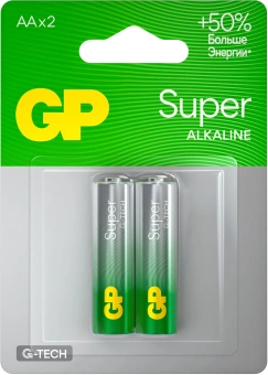 Батарея GP Super Alkaline 15AA21-2CRSBC2 AA (2шт) блистер - купить недорого с доставкой в интернет-магазине