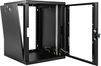 Шкаф коммутационный ЦМО (ШРН-15.500-9005) настенный 15U 600x529мм пер.дв.стекл 200кг черный 470мм 180град. - купить недорого с доставкой в интернет-магазине