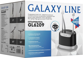Отпариватель напольный Galaxy Line GL 6209 2400Вт черный/серебристый - купить недорого с доставкой в интернет-магазине