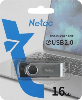 Флеш Диск Netac 16GB U505 NT03U505N-016G-20BK USB2.0 черный/серебристый - купить недорого с доставкой в интернет-магазине