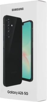 Смартфон Samsung SM-A266B Galaxy A26 5G 128Gb 6Gb черный моноблок 3G 4G 2Sim 6.7" 1080x2340 Android 15 50Mpix 802.11 a/b/g/n/ac NFC GPS GSM900/1800 GSM1900 Protect microSD max2048Gb - купить недорого с доставкой в интернет-магазине