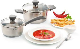 Кастрюля Rondell Strike RDS-1663 8л. d=26см (с крышкой) стальной - цена, купить или заказать с доставкой в интернет-магазине Кастрюля Rondell Strike RDS-1663 8л. d=26см (с крышкой) стальной - купить недорого с доставкой в интернет-магазине