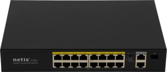 Коммутатор Netis P116GH (L2) 16x100Мбит/с 2x1Гбит/с 1SFP 16PoE 16PoE+ 240W неуправляемый - купить недорого с доставкой в интернет-магазине