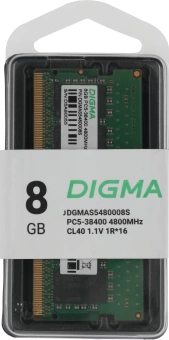 Память DDR5 8GB 4800MHz Digma DGMAS5480008S RTL PC5-38400 CL40 SO-DIMM 262-pin 1.1В single rank Ret - купить недорого с доставкой в интернет-магазине