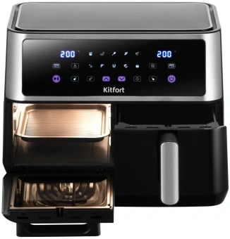 Аэрогриль Kitfort КТ-2256 2850Вт черный/серебристый - купить недорого с доставкой в интернет-магазине