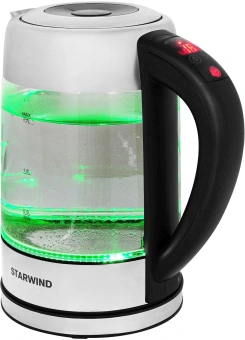 Чайник электрический Starwind SKG5213 1.7л. 2200Вт черный/серебристый корпус: стекло/металл/пластик - купить недорого с доставкой в интернет-магазине