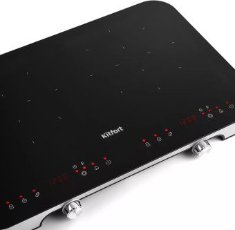 Плита Индукционная Kitfort КТ-149 черный/серебристый стеклокерамика (настольная) - купить недорого с доставкой в интернет-магазине