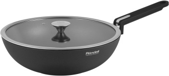 Сковорода ВОК (WOK) Rondell Modern RDA-1723 круглая 30см покрытие: Xylan Plus ручка несъемная (с крышкой) черный - купить недорого с доставкой в интернет-магазине