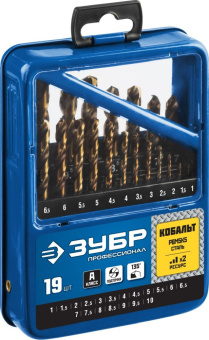 Набор сверл Зубр 29626-H19 по металлу (19пред.) для дрелей - купить недорого с доставкой в интернет-магазине