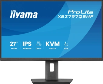Монитор Iiyama 27" ProLite XB2797QSNP-B1 черный IPS LED 1ms 16:9 HDMI матовая HAS Piv 1000:1 350cd 178гр/178гр 2560x1440 DP 2K USB 9.7кг - купить недорого с доставкой в интернет-магазине