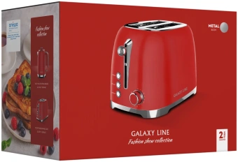 Тостер Galaxy Line GL 2919 900Вт красный - купить недорого с доставкой в интернет-магазине