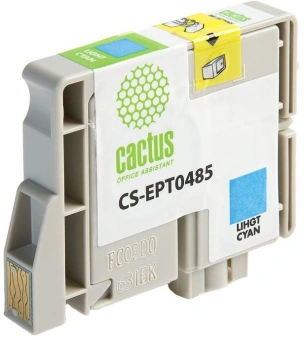 Картридж струйный Cactus CS-EPT0485 светло-голубой (16мл) для Epson Stylus Photo R200/R220/R300/R320/R340/RX500/RX600/RX620/RX640 с чипом - купить недорого с доставкой в интернет-магазине