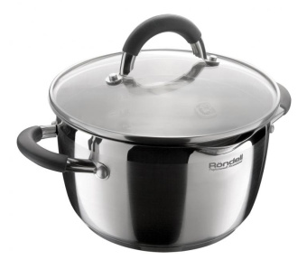 Кастрюля Rondell Flamme RDS-024 3.2л. d=20см (с крышкой) стальной - цена, купить или заказать с доставкой в интернет-магазине Кастрюля Rondell Flamme RDS-024 3.2л. d=20см (с крышкой) стальной - купить недорого с доставкой в интернет-магазине