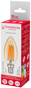 Лампа филам. Thomson Filament TH-B2115 9Вт цок.:E14 свеча 220B св.свеч.бел.теп. Candle (упак.:1шт) - купить недорого с доставкой в интернет-магазине