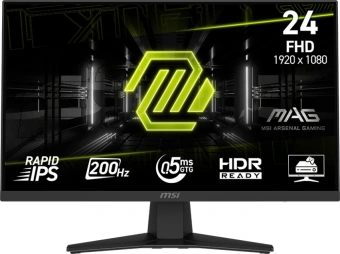 Монитор MSI 23.8" Mag MAG 244F черный IPS LED 1ms 16:9 HDMI матовая 1000:1 300cd 178гр/178гр 1920x1080 200Hz DP FHD 4.2кг - купить недорого с доставкой в интернет-магазине