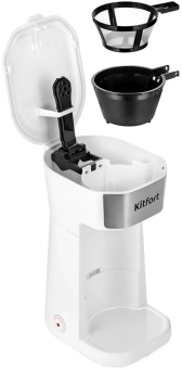 Кофеварка капельная Kitfort КТ-7411 450Вт белый/нержавеющая сталь - купить недорого с доставкой в интернет-магазине