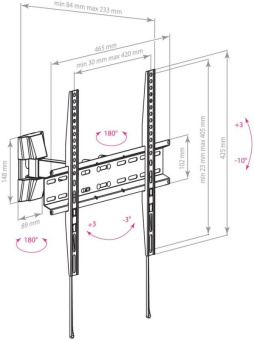 Кронштейн для телевизора Arm Media LCD-413 черный 26"-55" макс.35кг настенный поворот и наклон - купить недорого с доставкой в интернет-магазине