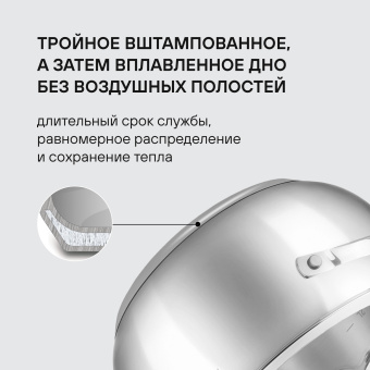 Кастрюля Rondell Calypso RDS-1671 3.8л. d=20см (с крышкой) стальной - купить недорого с доставкой в интернет-магазине