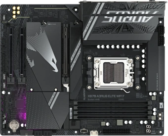 Материнская плата Gigabyte X870M A ELITE WF7 SocketAM5 AMD X870 4xDDR5 mATX AC`97 8ch(7.1) 2.5Gg RAID+HDMI - купить недорого с доставкой в интернет-магазине