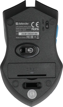 Мышь Defender Accura MM-275 черный/синий оптическая 1600dpi беспров. USB 5but (52275) - купить недорого с доставкой в интернет-магазине