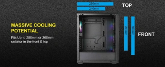 Корпус Azza Forest черный без БП ATX 4x120mm 4x140mm 2xUSB3.0 audio bott PSU - купить недорого с доставкой в интернет-магазине