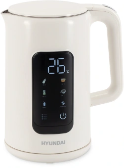 Чайник электрический Hyundai HYK-S4606 1.7л. 2200Вт кремовый корпус: металл - купить недорого с доставкой в интернет-магазине