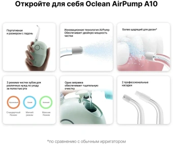 Ирригатор Oclean AirPump A10 W7602 серый - купить недорого с доставкой в интернет-магазине
