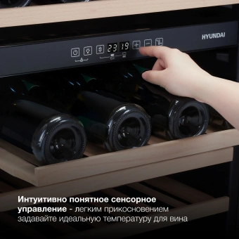 Винный шкаф Hyundai HBWC 0861 DU 1-нокамерн. черный - купить недорого с доставкой в интернет-магазине