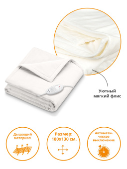 Электрическое одеяло для тела Beurer HD75 Cosy 100Вт (424.16) - купить недорого с доставкой в интернет-магазине