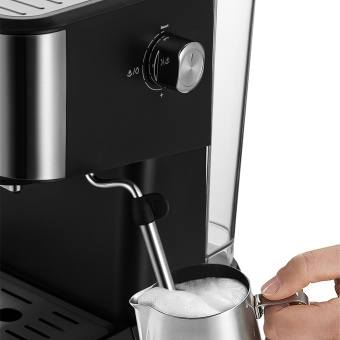 Кофеварка рожковая Kitfort КТ-7293 1050Вт черный/серебристый - купить недорого с доставкой в интернет-магазине