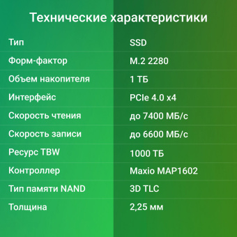 Накопитель SSD Digma PCIe 4.0 x4 1TB DGSM4001TM63T Meta M6 M.2 2280 - купить недорого с доставкой в интернет-магазине