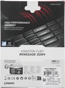 Память DDR4 2x8GB 4266MHz Kingston KF442C19RB2K2/16 Fury Renegade Black RTL Gaming PC4-34100 CL19 DIMM 288-pin 1.4В single rank с радиатором Ret - купить недорого с доставкой в интернет-магазине