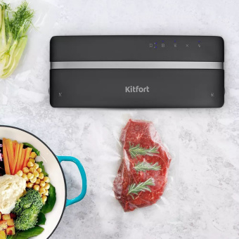 Вакуумный упаковщик Kitfort КТ-1526 110Вт 0.6Бар шир.пак.:27см черный - купить недорого с доставкой в интернет-магазине