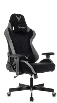 Кресло игровое Knight Regal Fabric черный/серый искусственная замша с подголов. крестов. металл - купить недорого с доставкой в интернет-магазине