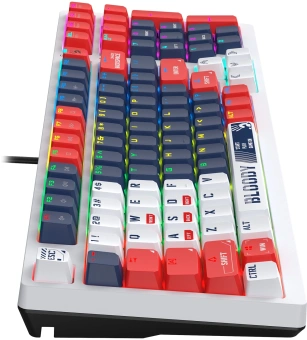 Клавиатура A4Tech S98 Sports механическая синий/белый USB for gamer LED (S98 SPORTS NAVY BLMS RED PLUS) кабель 1.8м - купить недорого с доставкой в интернет-магазине