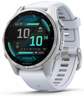 Смарт-часы Garmin Fenix 8 43мм 1.3" AMOLED корп.серебристый рем.белый разм.брасл.:108-182мм (010-02903-00) - купить недорого с доставкой в интернет-магазине