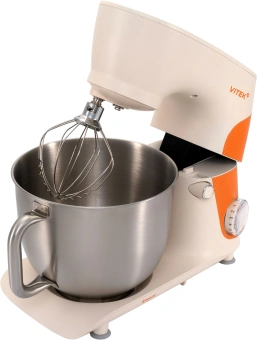 Миксер планетарный Vitek VT-PM0331 1800Вт кремовый/оранжевый - купить недорого с доставкой в интернет-магазине
