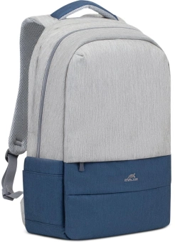 Рюкзак для ноутбука 17.3" Riva 7567 серый/темно-синий полиэстер (7567 GREY/DARK BLUE) - купить недорого с доставкой в интернет-магазине