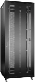 Шкаф серверный Cabeus (ND-05C-47U80/100-BK) напольный 47U 800x1000мм пер.дв.перфор. задн.дв.перфор. 800кг черный 900мм 136кг 220град. 2277мм IP20 сталь - купить недорого с доставкой в интернет-магазине