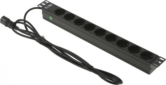 Блок распределения питания Lanmaster TWT-PDU19-10A9P4-3.0 гор.размещ. 9xSchuko базовые 10A C14 3м - купить недорого с доставкой в интернет-магазине